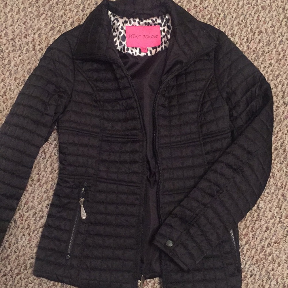 Betsy Johnson black coat- sz small